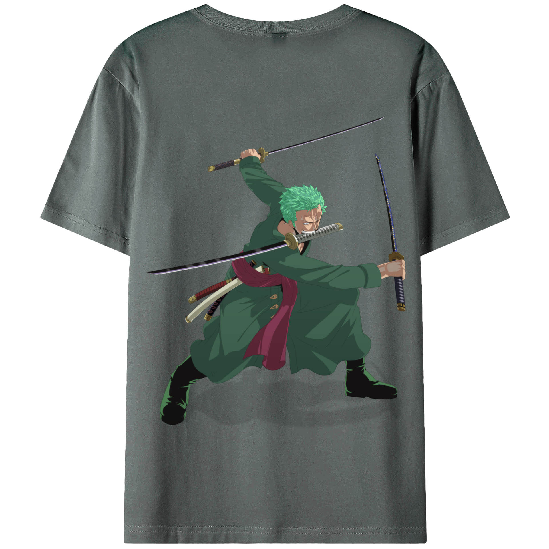 ワンピース ロロノア・ゾロ ONE PIECE Roronoa Zoro 綿100％半袖Tシャツ（背面プリント）